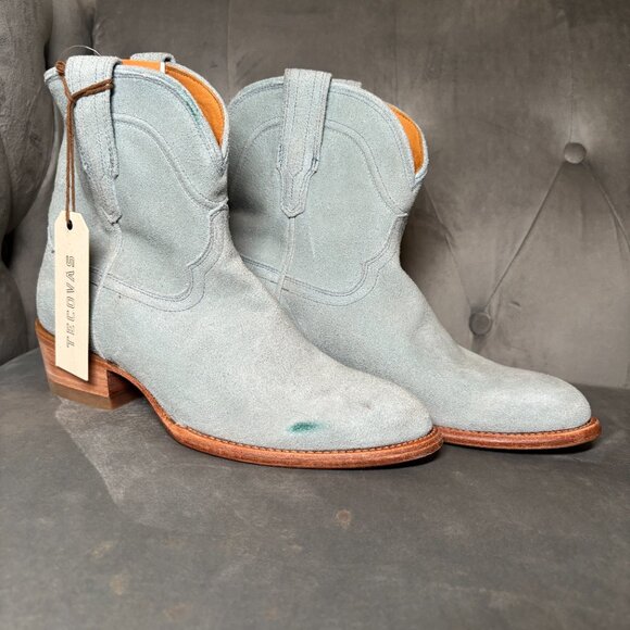 NWT Tecovas The Lucy‎ Suede Cowgirl Boots Sky Blue – Women’s 8.5 B - Picture 3 of 9